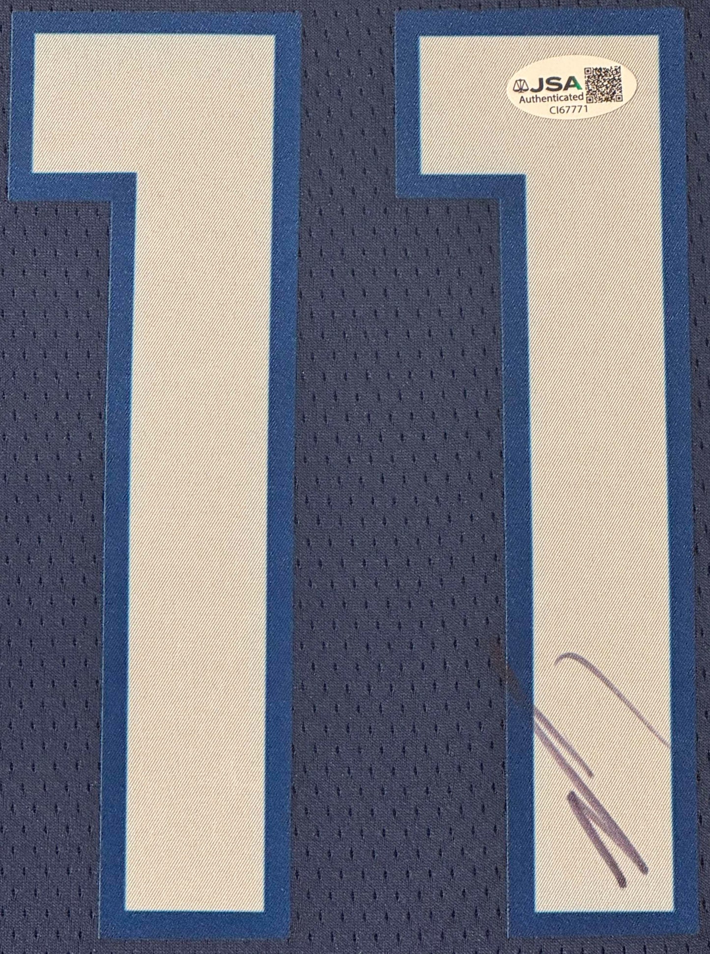 Naz Reid Signed Minnesota Timberwolves Nike Jersey Framed JSA COA - Close up of Number