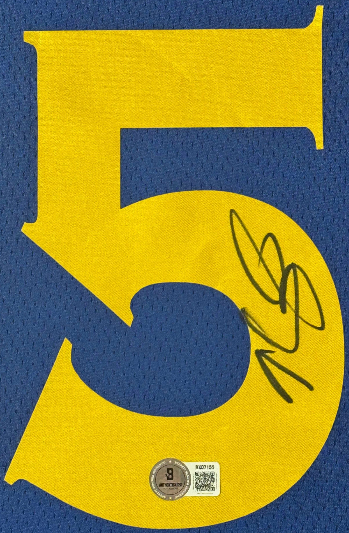 Kevin Durant Signed Golden State Warriors Nike Jersey Framed Beckett COA - Close up of Number
