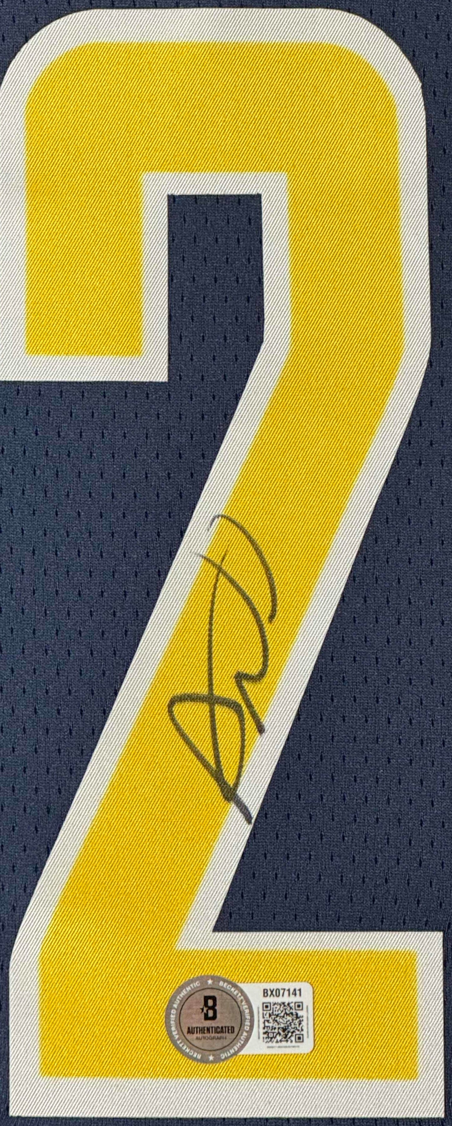 Aaron Nesmith Signed Indiana Pacers Nike Jersey Framed Beckett COA - Close up of Number