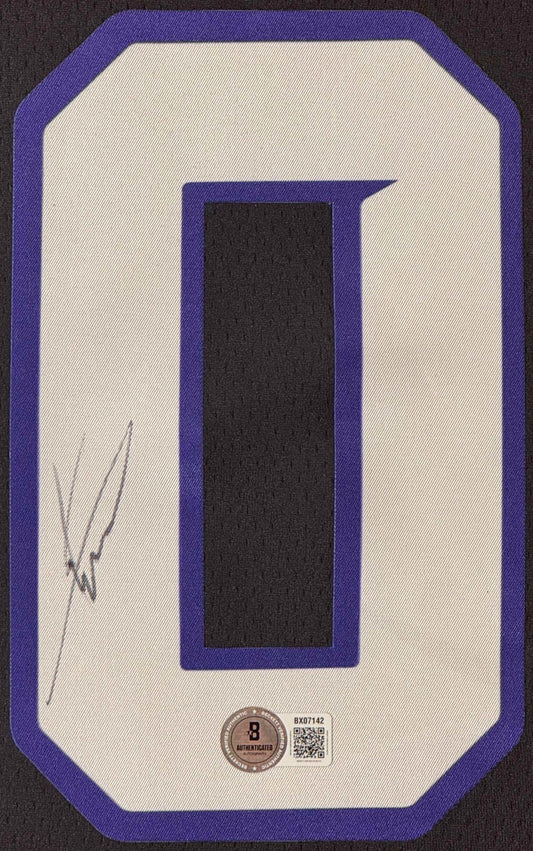 Khaman Maluach Signed Phoenix Suns Nike Jersey Framed Beckett COA - Close up of Number