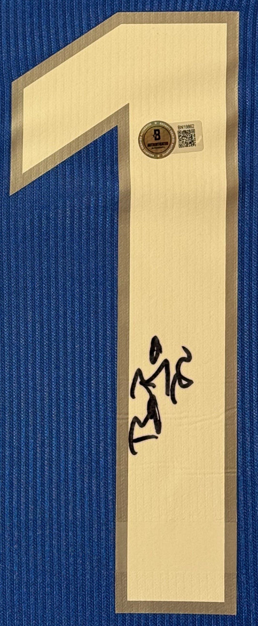 Christian Vieri Signed Italy Nike Jersey Framed Beckett COA - Close up of Number