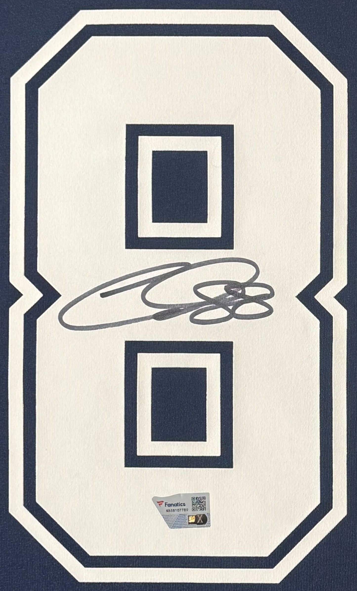 CeeDee Lamb Signed Dallas Cowboys Nike Jersey Framed Fanatics COA - Close up of Number