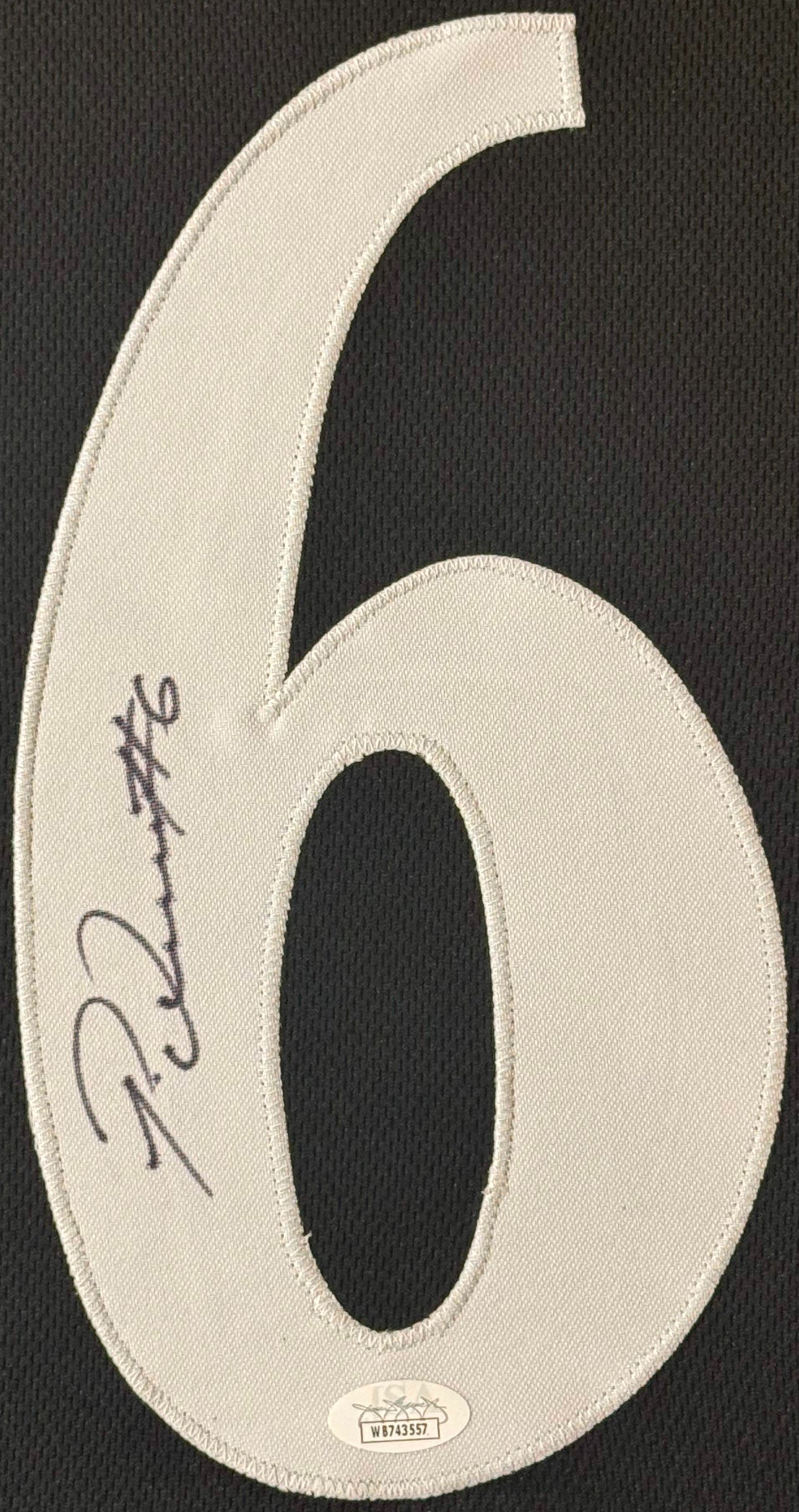 Patrick Queen Signed Pittsburgh Steelers Jersey Framed JSA COA - Close up of Number