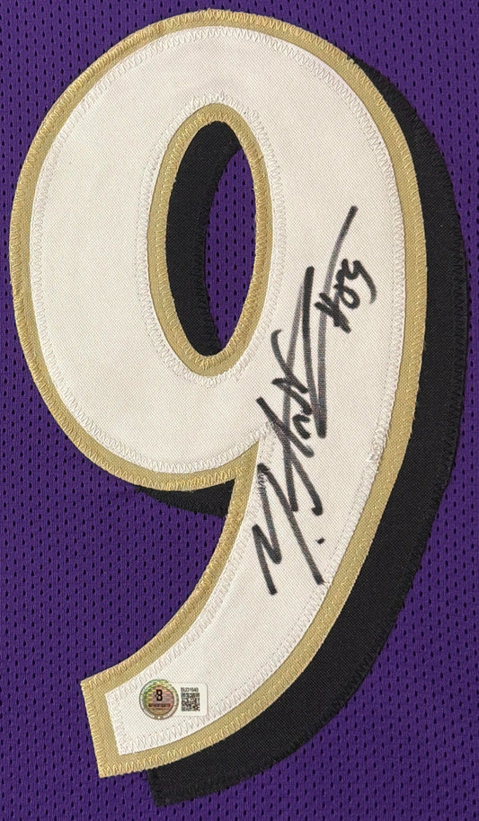 Mark Andrews Signed Baltimore Ravens Jersey Framed Beckett COA - Close up of Number