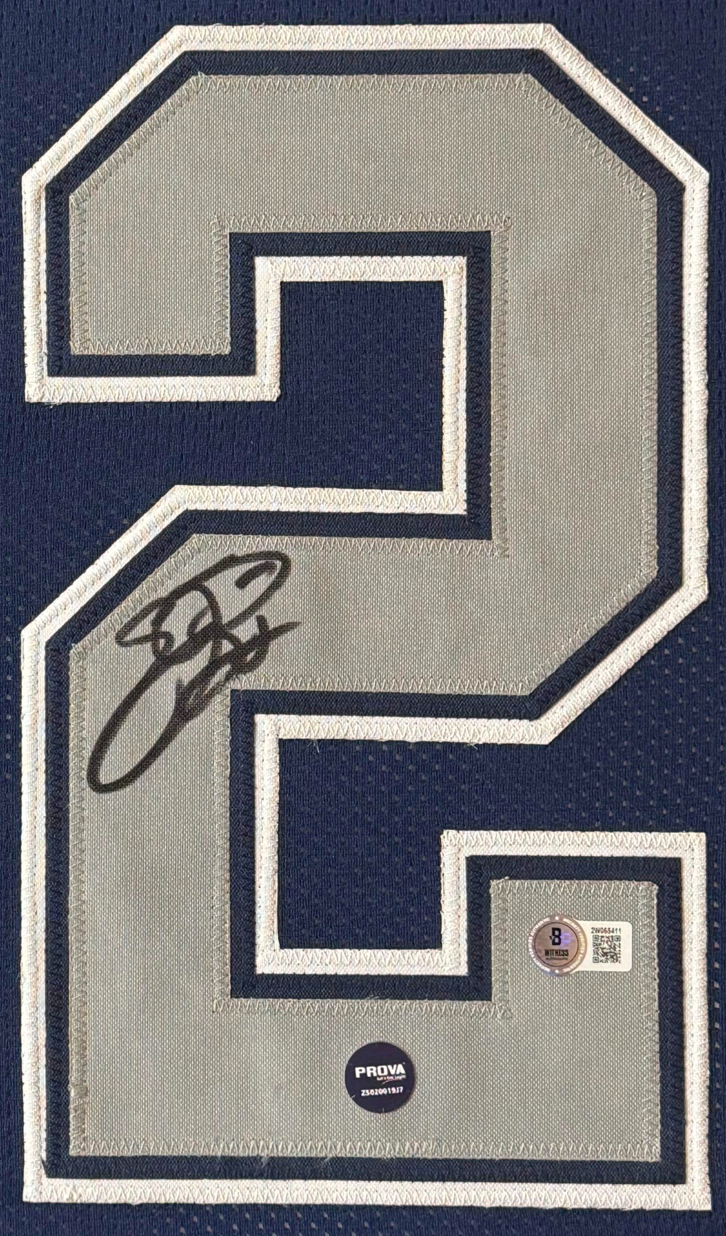 Emmitt Smith Signed Dallas Cowboys Jersey Framed Beckett & Prova COA - Close up of Number
