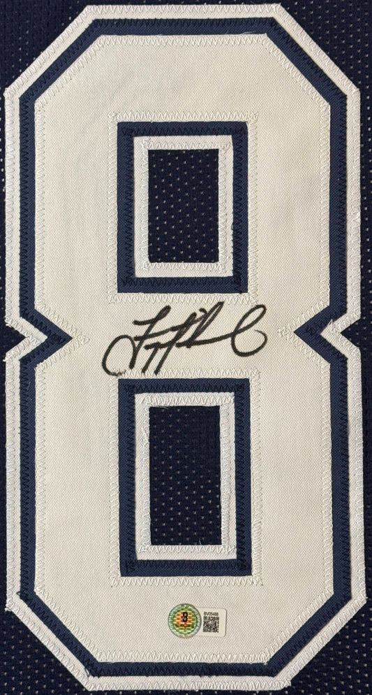 Troy Aikman Signed Dallas Cowboys Jersey Framed Beckett COA - Close up of Number