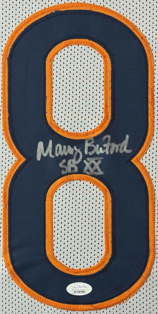 Maury Buford Signed Chicago Bears Jersey Framed JSA COA - Close up of Number
