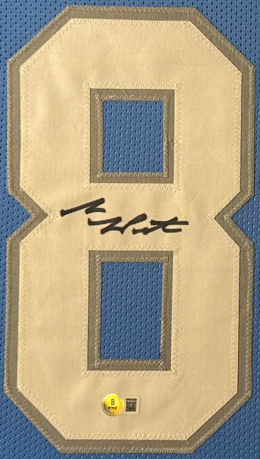 Sam LaPorta Signed Detroit Lions Jersey Framed Beckett COA - Close up of Number