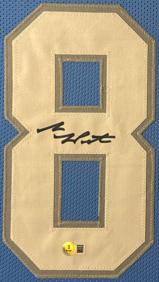 Sam LaPorta Signed Detroit Lions Jersey Framed Beckett COA - Close up of Number