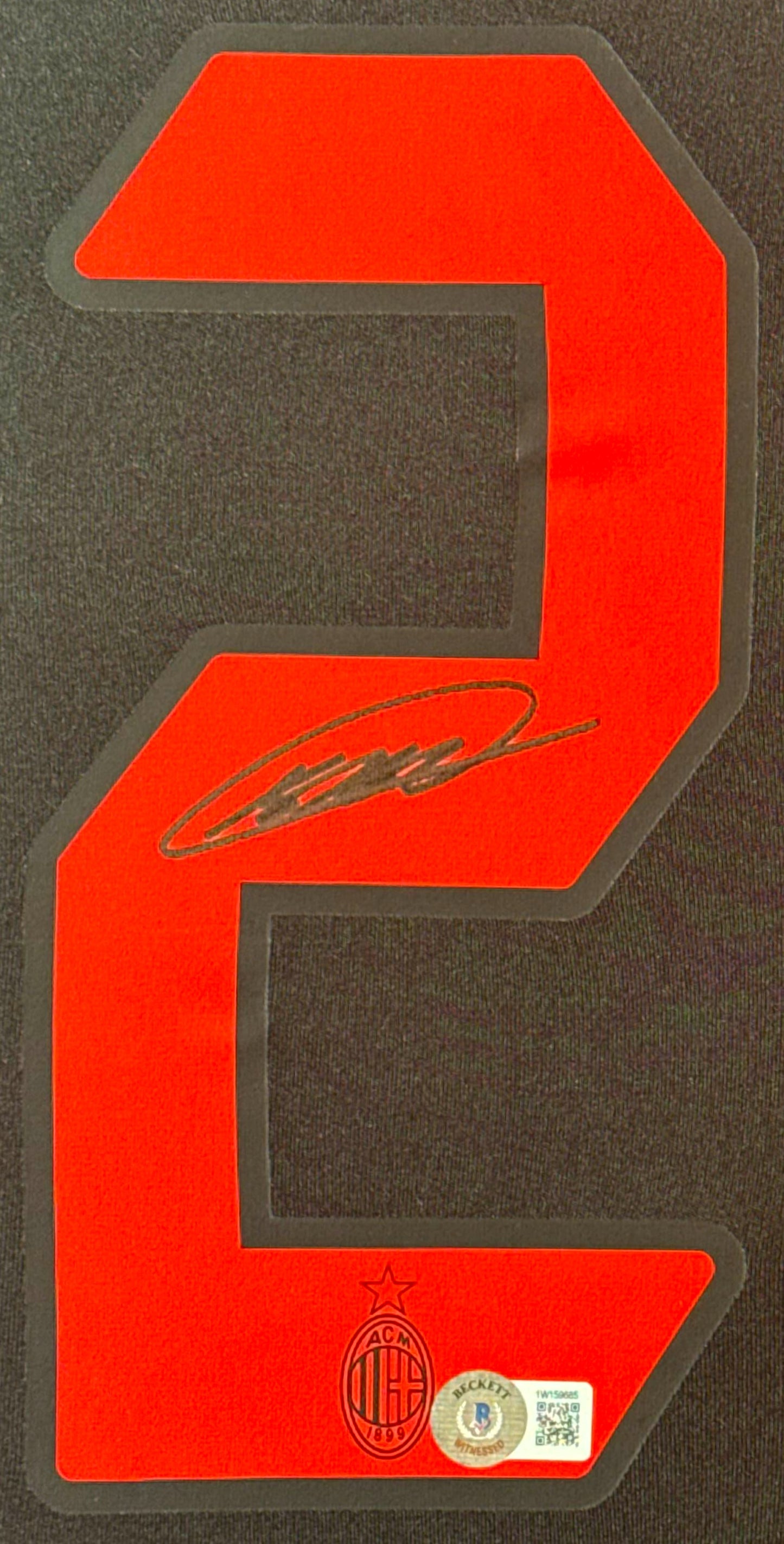 Kaka Signed AC Milan Adidas Jersey Framed Beckett COA - Close up of Number