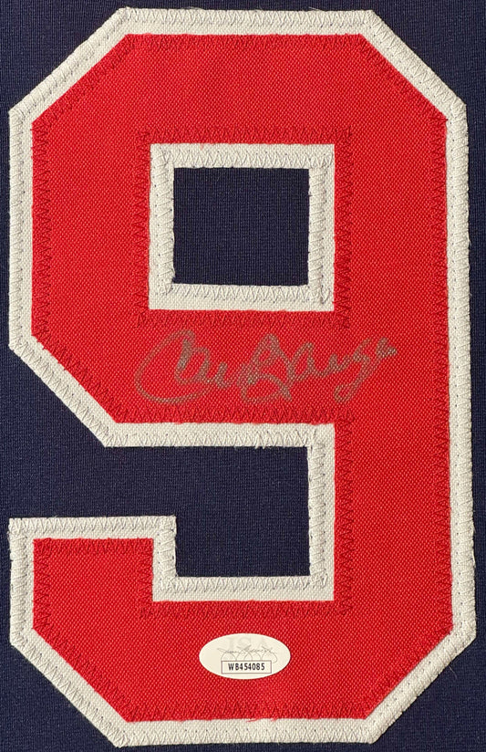 Carlos Baerga Signed Cleveland Indians Jersey Framed JSA COA - Close up of Number
