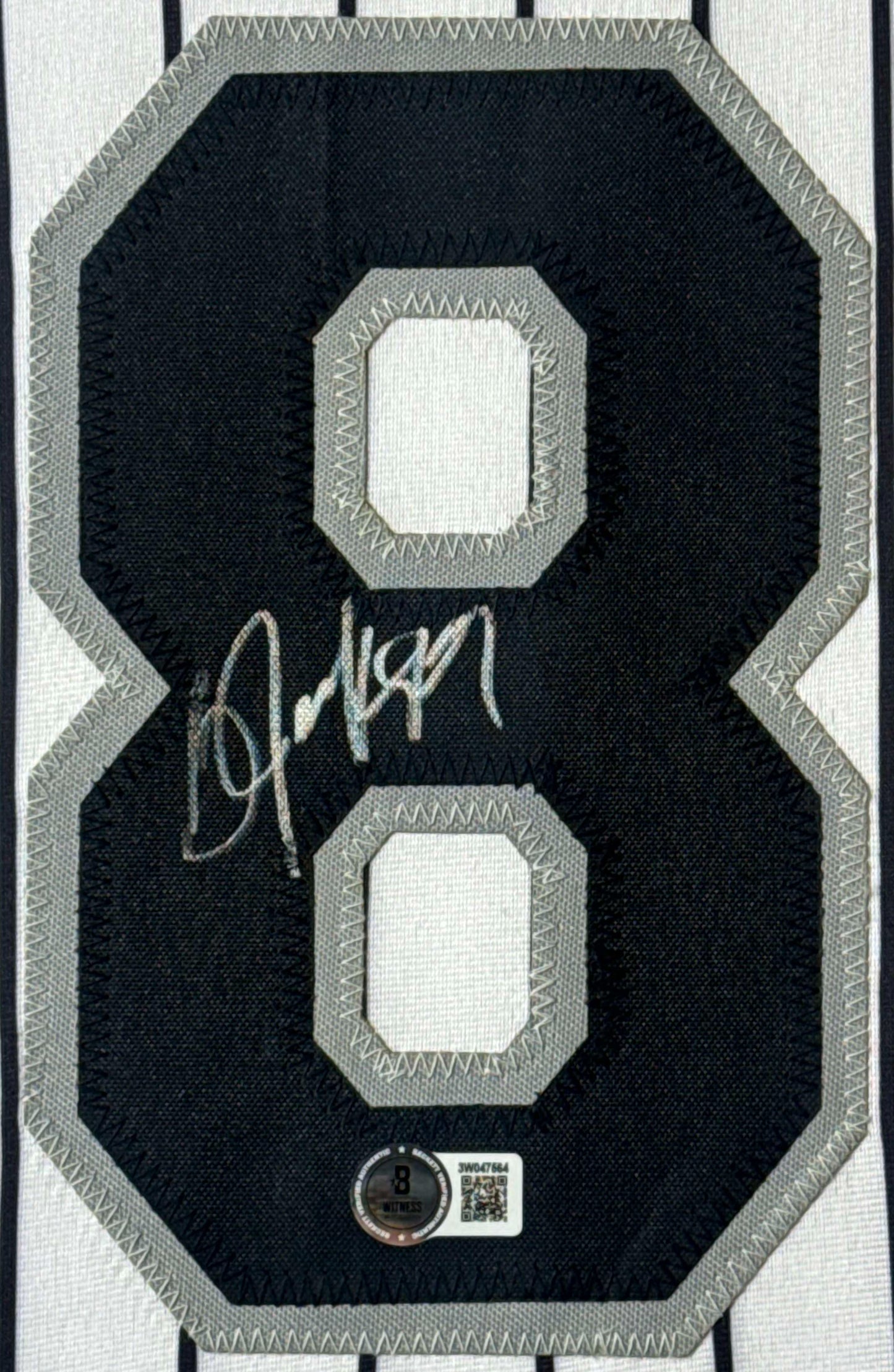 Bo Jackson Signed Chicago White Sox Jersey Framed Beckett COA - Close up of Number