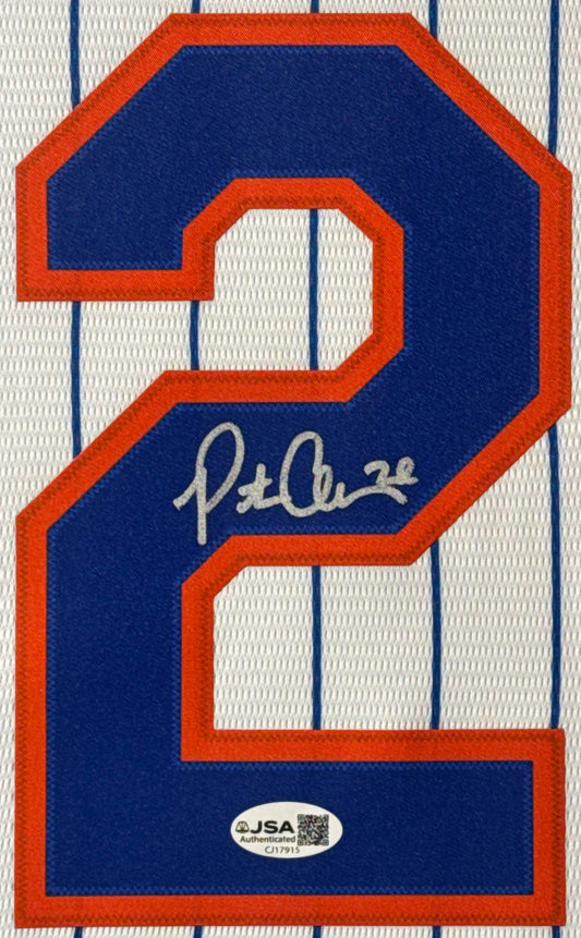 Pete Alonso Signed New York Mets Nike Jersey Framed JSA COA - Close up of Number