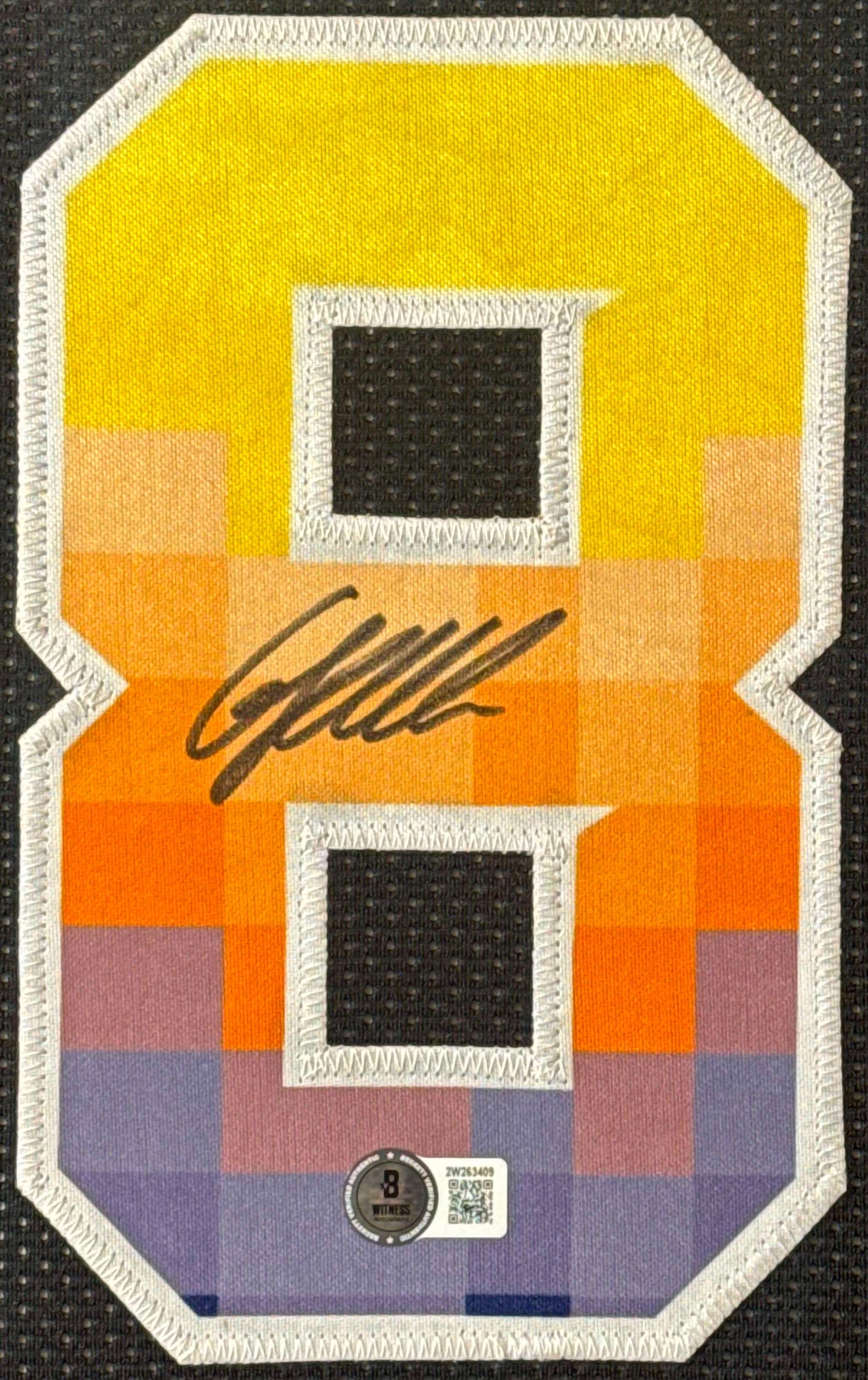 Grayson Allen Signed Phoenix Suns Jersey Framed Beckett COA - Close up of Number