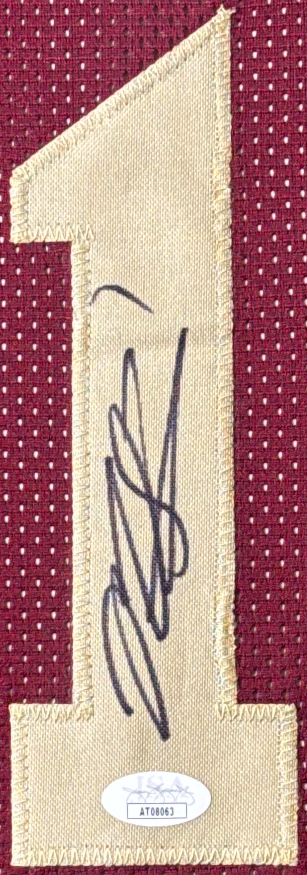 Max Strus Signed Cleveland Cavaliers Jersey Framed JSA COA - Close up of Number