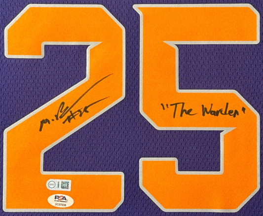Mikal Bridges Signed Phoenix Suns Nike Jersey Framed PSA & USASM COA INSCRIBED - Close up of Number