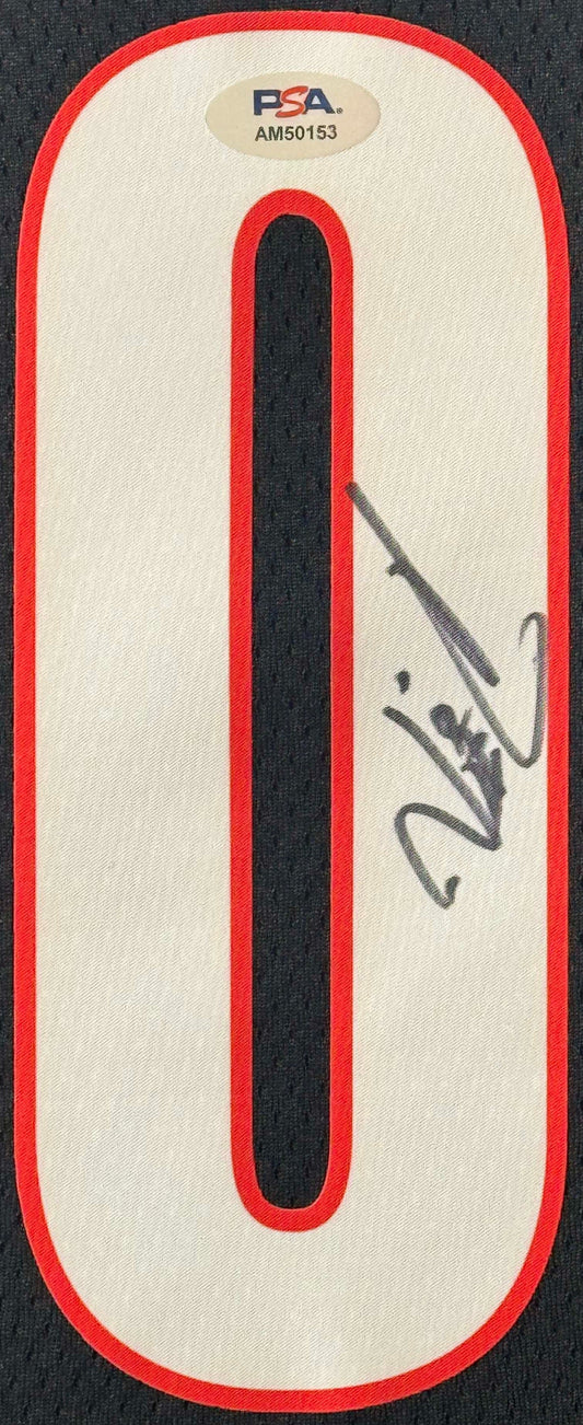 Damian Lillard Signed Portland Trail Blazers Nike Jersey Framed PSA COA - Close up of Number
