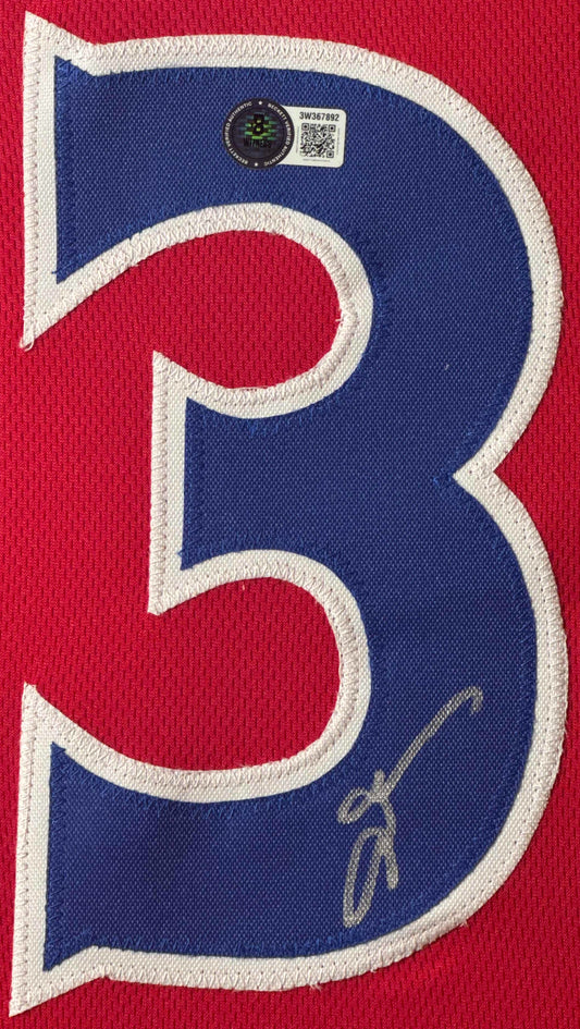 Allen Iverson Signed Philadelphia 76ers Jersey Framed Beckett COA - Close up of Number