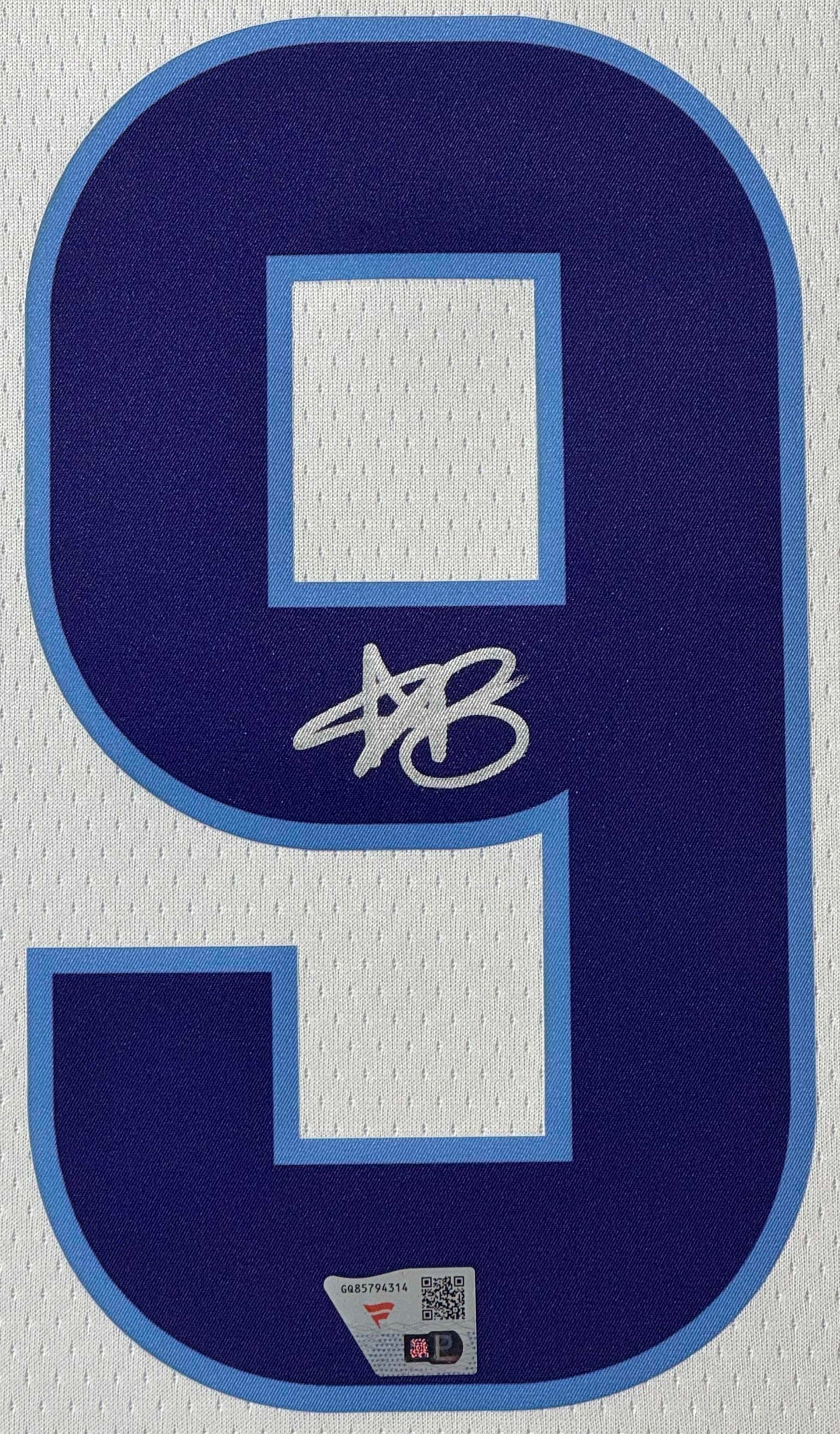 Ace Bailey Signed Utah Jazz Nike Jersey Framed Fanatics COA - Close up of Number