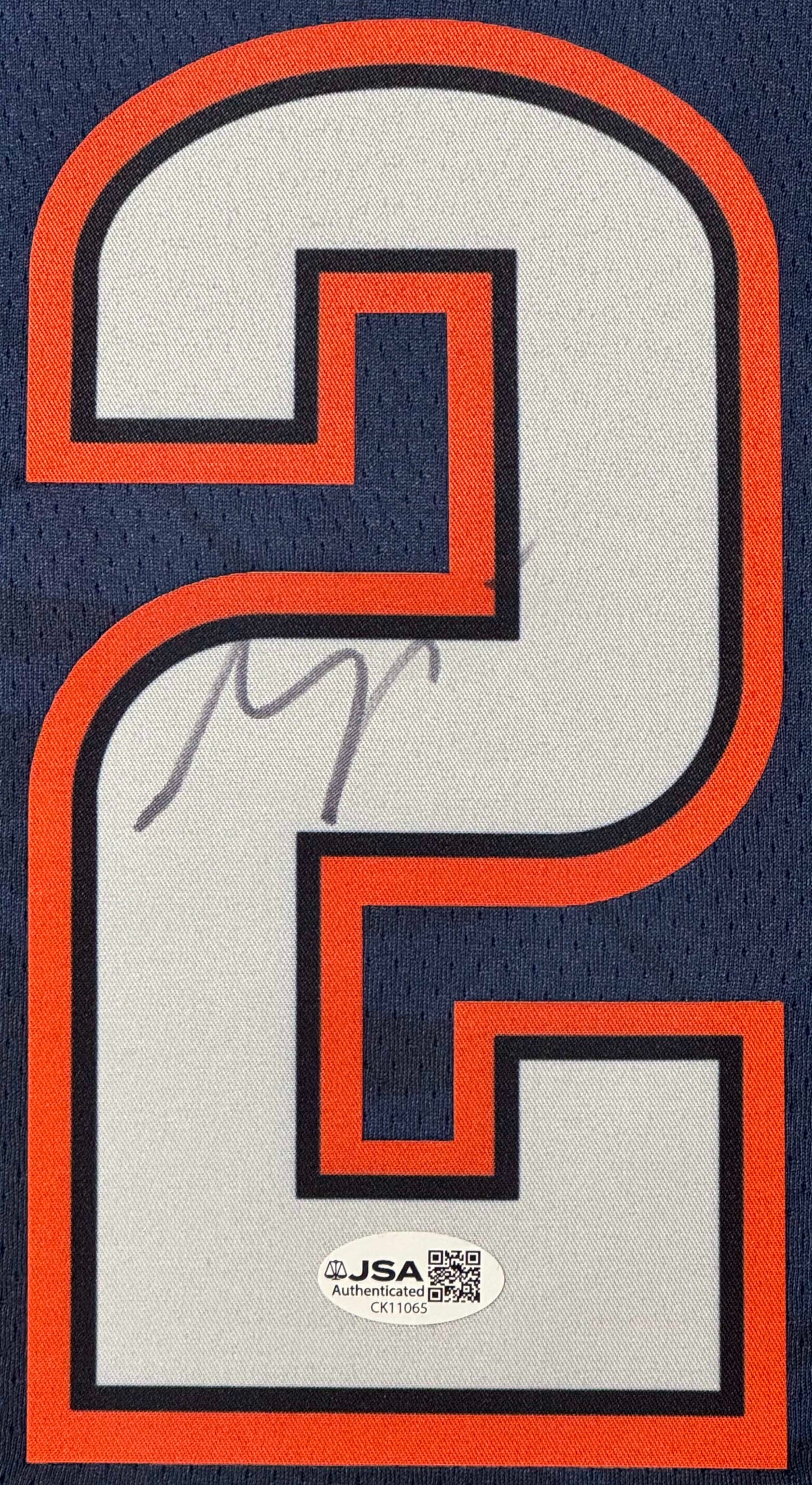 Shai Gilgeous-Alexander Signed Oklahoma City Thunder Nike Jersey Framed JSA COA - Close up of Number