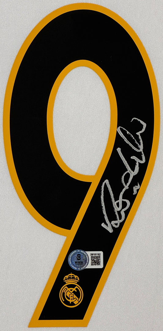 Ronaldo Nazario Signed Real Madrid Adidas Jersey Framed Beckett COA - Close up of Number