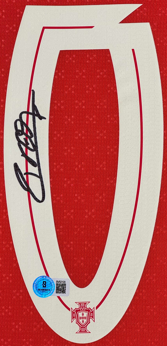 Pedro Neto Signed Portugal Puma Jersey Framed Beckett COA - Close up of Number