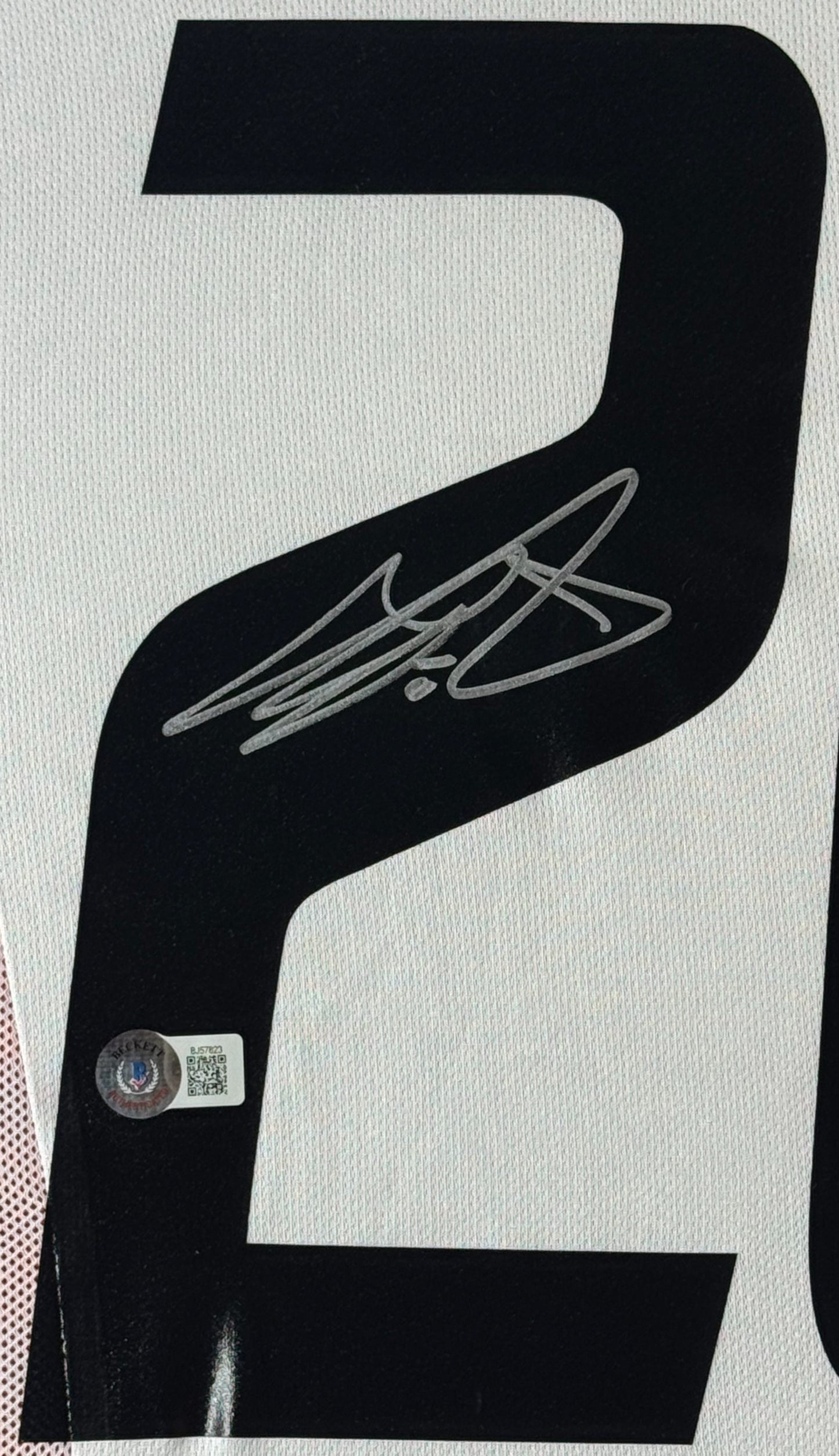 Clarence Seedorf Signed AC Milan Adidas Jersey Framed Beckett COA - Close up of Number
