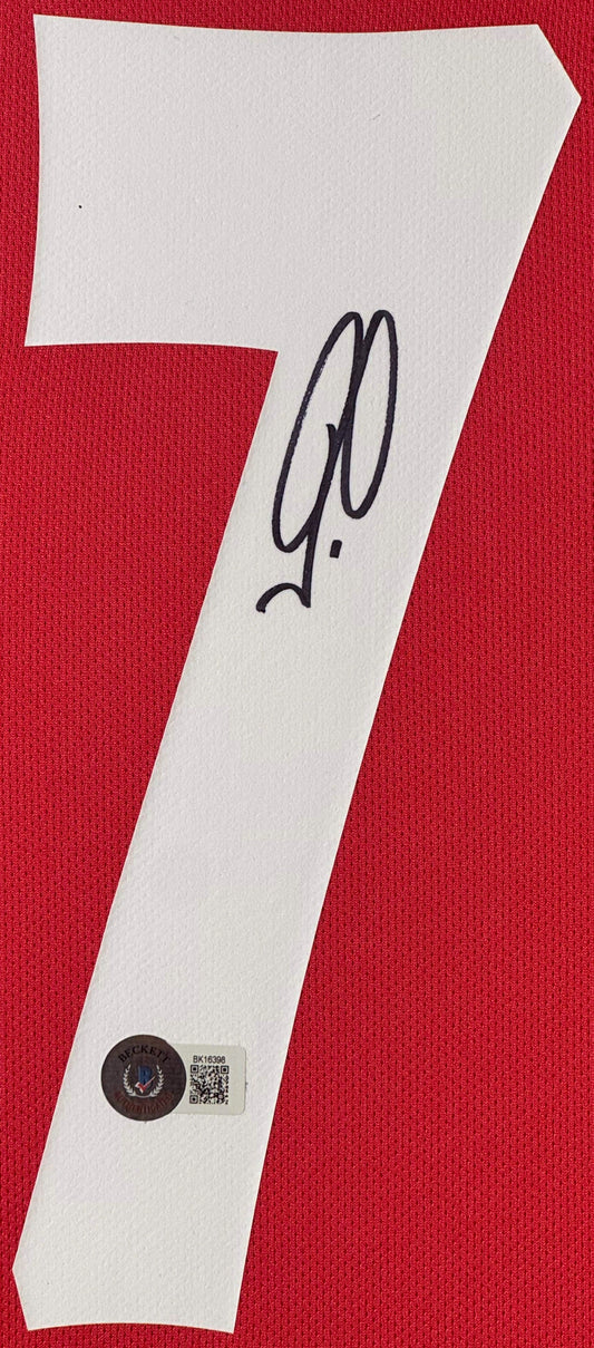 Robert Pires Signed Arsenal Nike Jersey Framed Beckett COA - Close up of Number