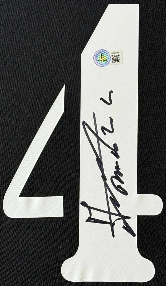 Claude Makelele Signed Real Madrid Adidas Jersey Framed Beckett COA - Close up of Number