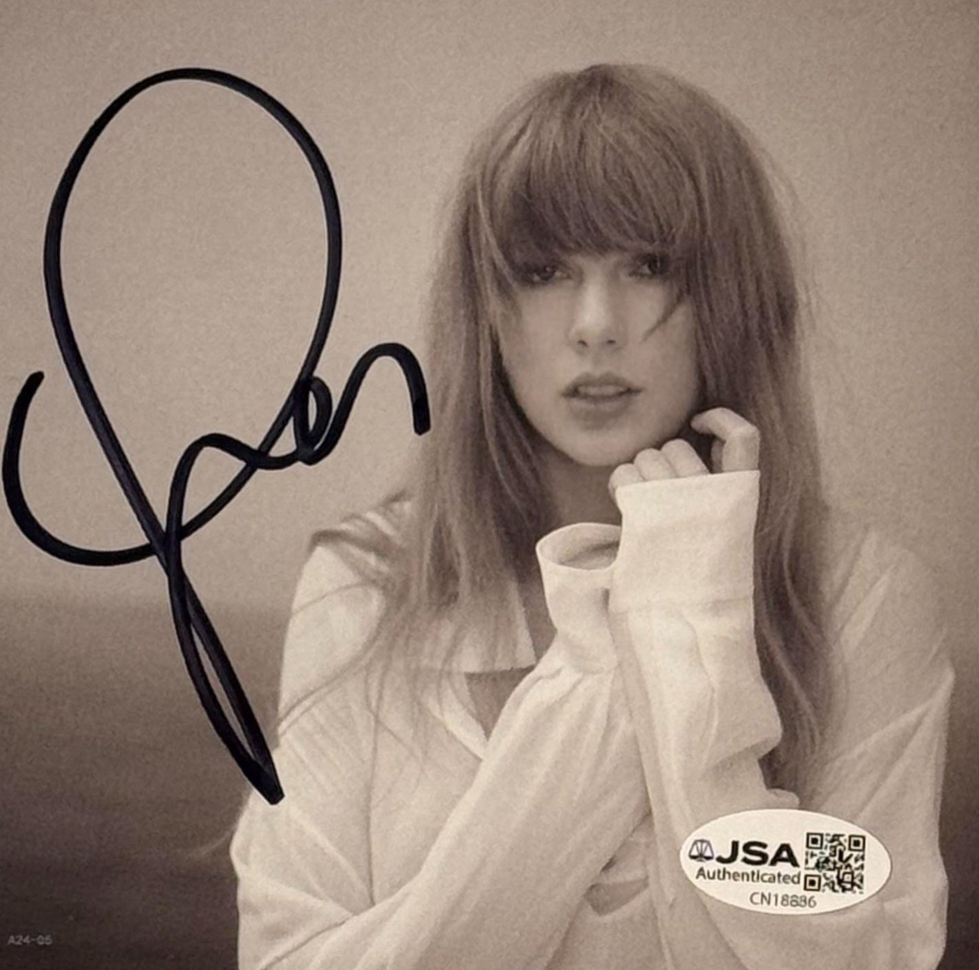 Taylor Swift Signed The Tortured Poets Department CD Insert Framed JSA COA - Close up of Number