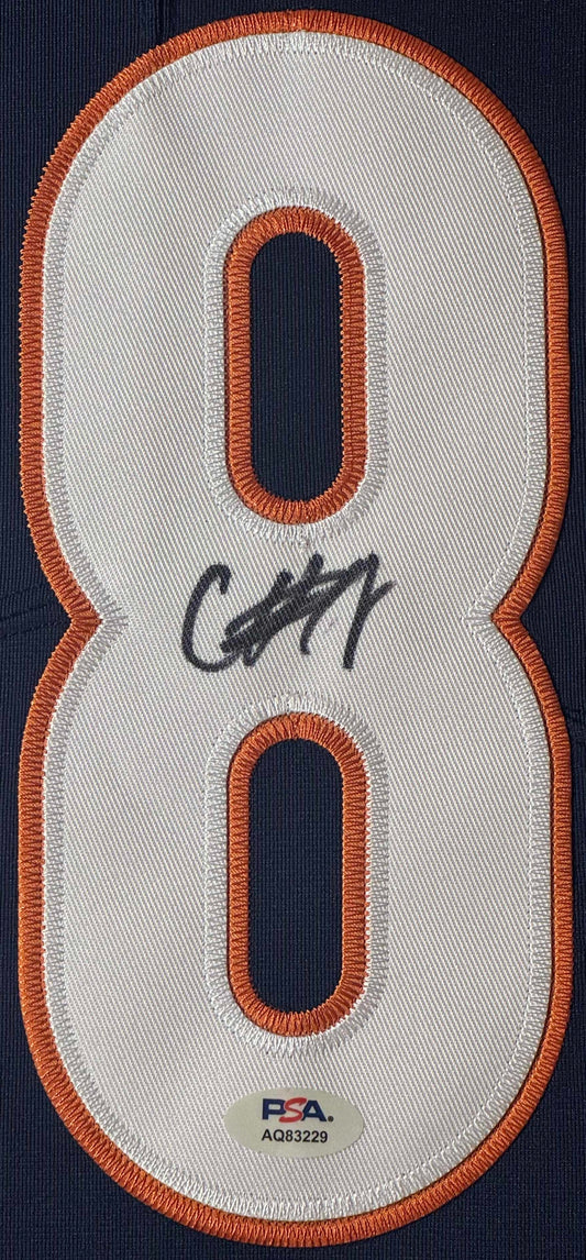 Caleb Williams Signed Chicago Bears Nike Jersey Framed PSA COA - Close up of Number