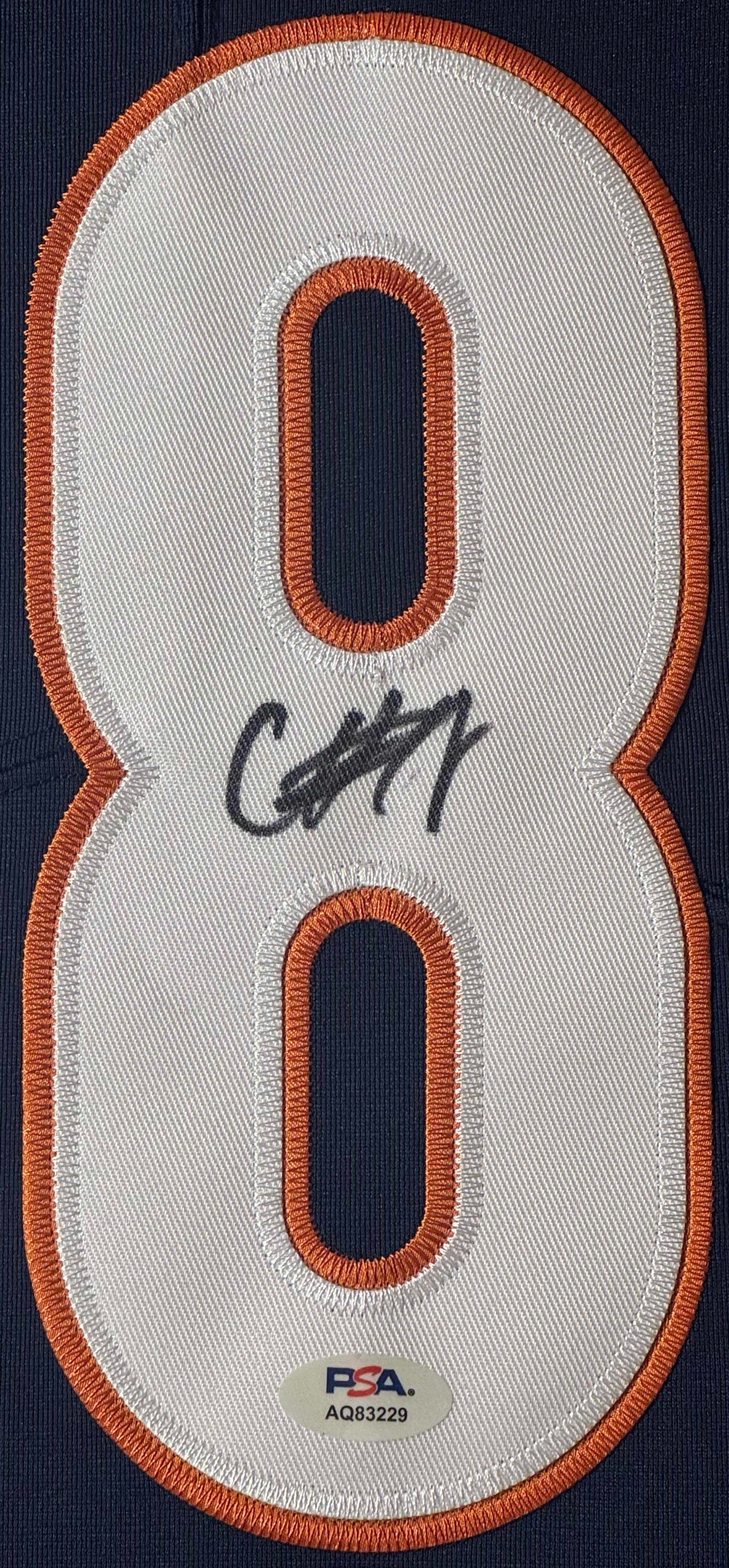Caleb Williams Signed Chicago Bears Nike Jersey Framed PSA COA - Close up of Number