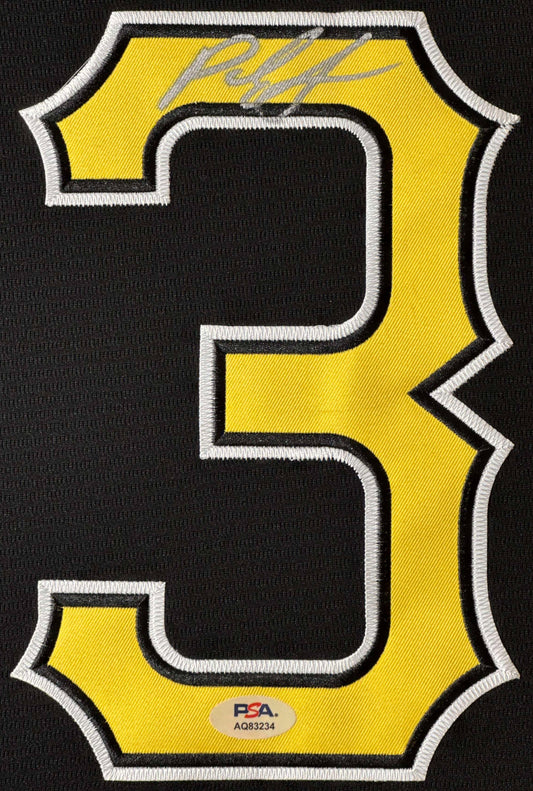 Paul Skenes Signed Pittsburgh Pirates Nike Jersey Framed PSA COA - Close up of Number