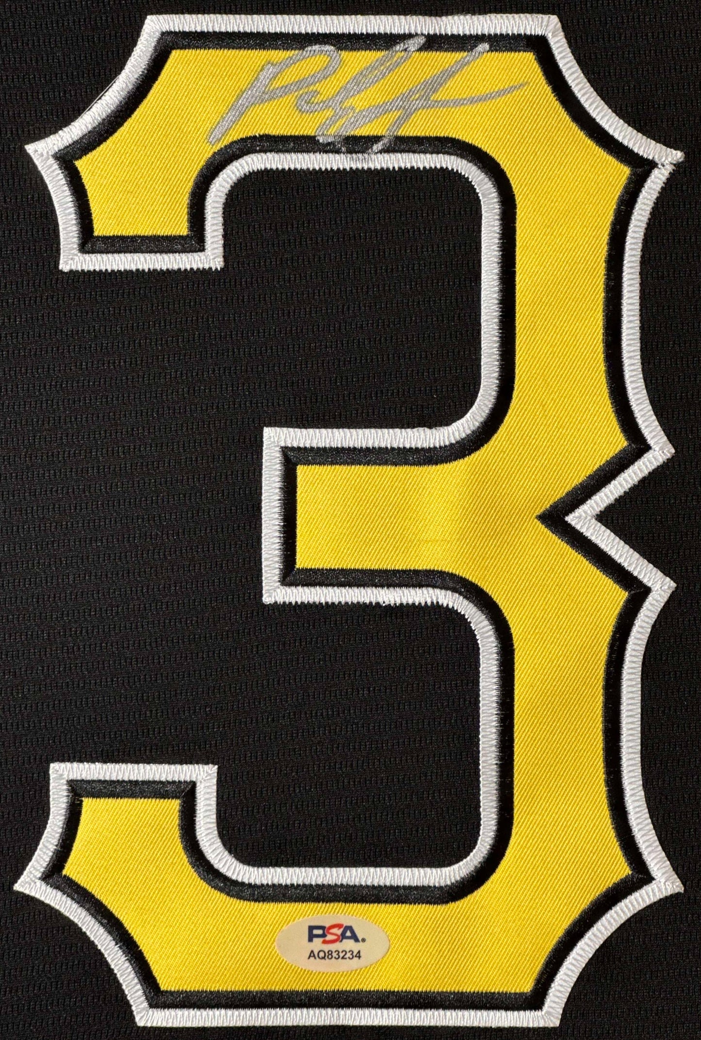 Paul Skenes Signed Pittsburgh Pirates Nike Jersey Framed PSA COA - Close up of Number