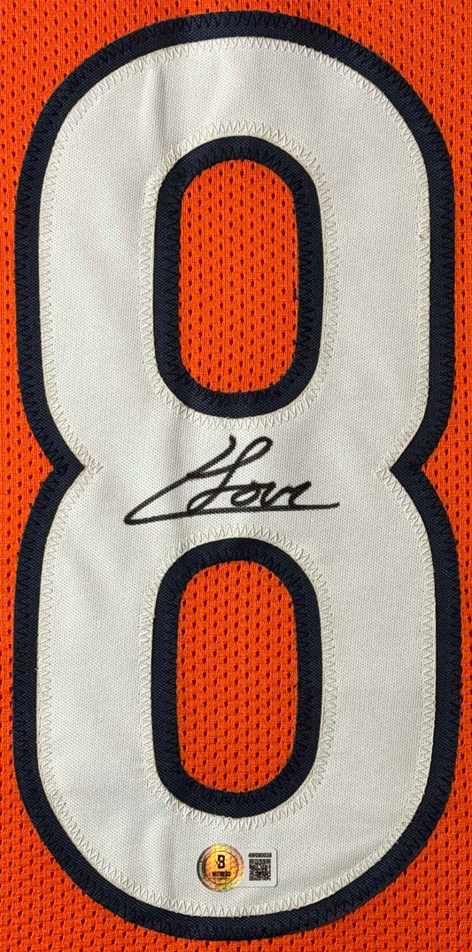 Colston Loveland Signed Chicago Bears Jersey Framed Beckett COA - Close up of Number