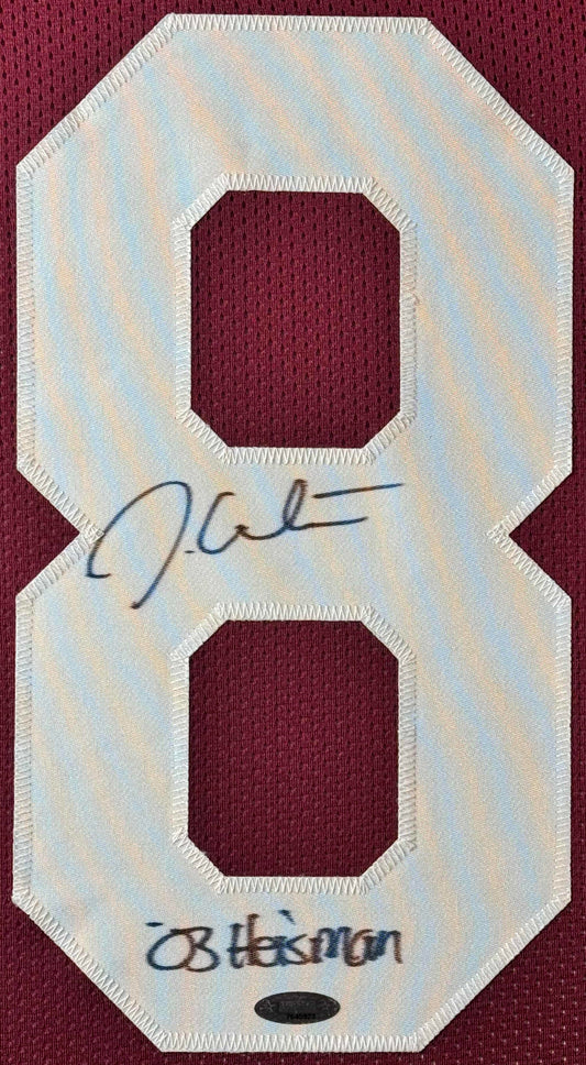 Jason White Signed Oklahoma Sooners Jersey Framed TRISTAR Authentic COA - Close up of Number
