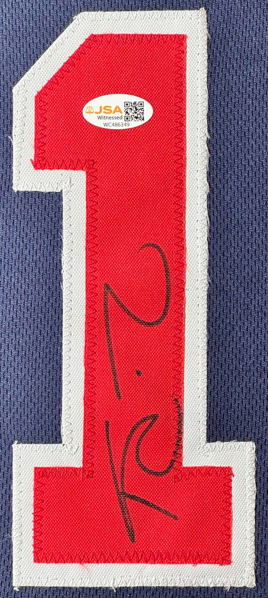 Kevin Garnett Signed USA Jersey Framed JSA COA - Close up of Number
