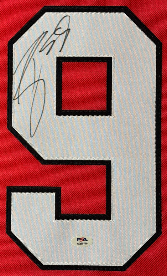 Tyler Bertuzzi Signed Chicago Blackhawks Fanatics Jersey Framed PSA COA - Close up of Number