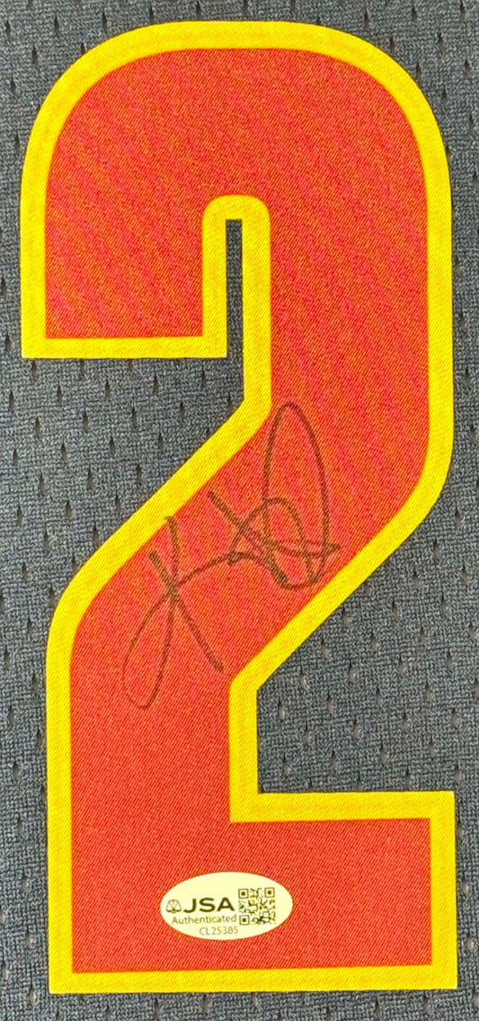 Kyrie Irving Signed Cleveland Cavaliers Mitchell & Ness Jersey Framed JSA COA - Close up of Number