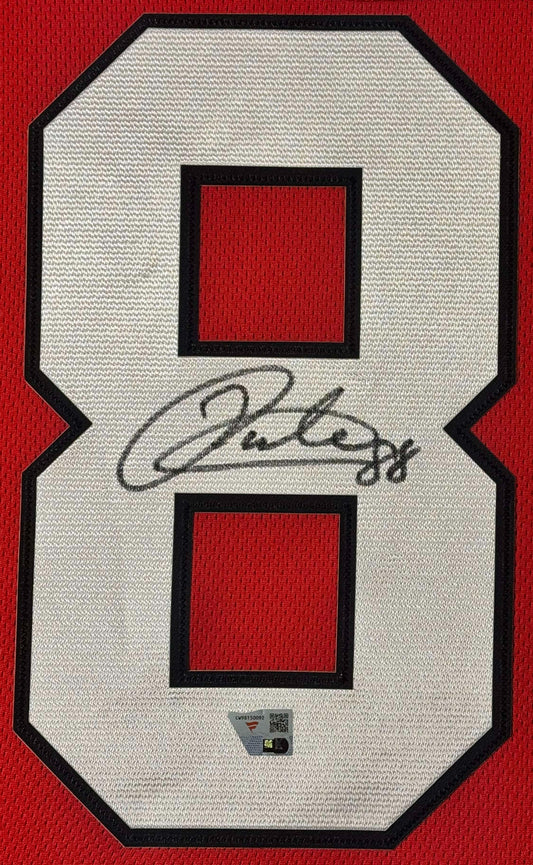 Patrick Kane Signed Chicago Blackhawks Fanatics Jersey Framed Fanatics COA - Close up of Number