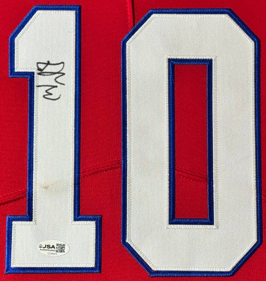 Drake Maye Signed New England Patriot Nike Jersey Framed JSA COA - Close up of Number