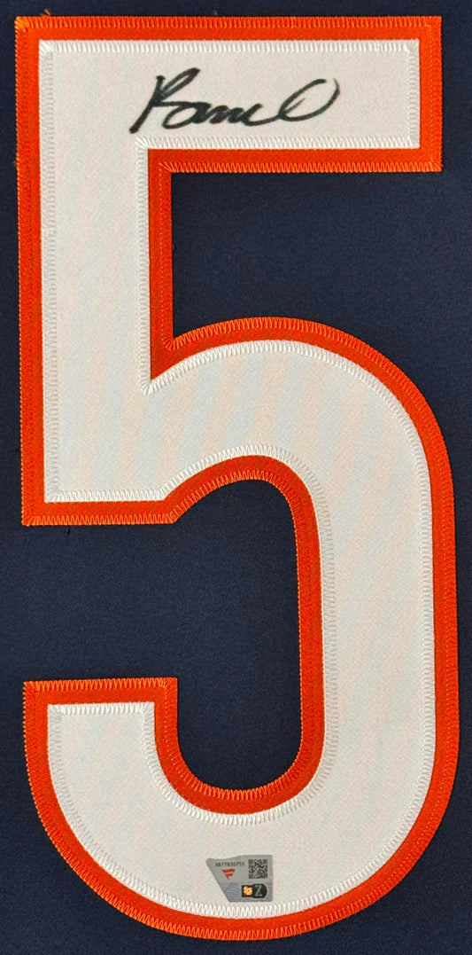 Rome Odunze Signed Chicago Bears Nike Jersey Framed Fanatics COA - Close up of Number