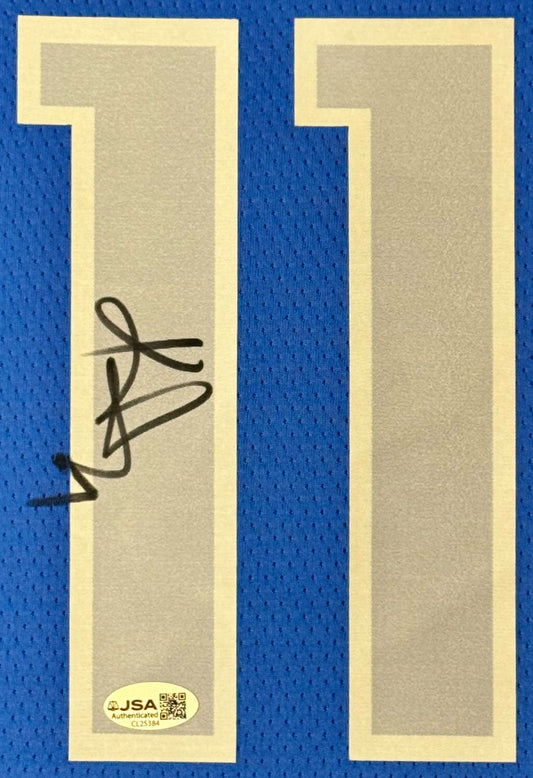 Kyrie Irving Signed Dallas Mavericks Nike Jersey Framed JSA COA - Close up of Number