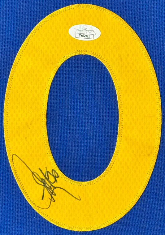 Stephen Curry Signed Golden State Warriors Adidas Jersey Framed JSA LOA & COA - Close up of Number