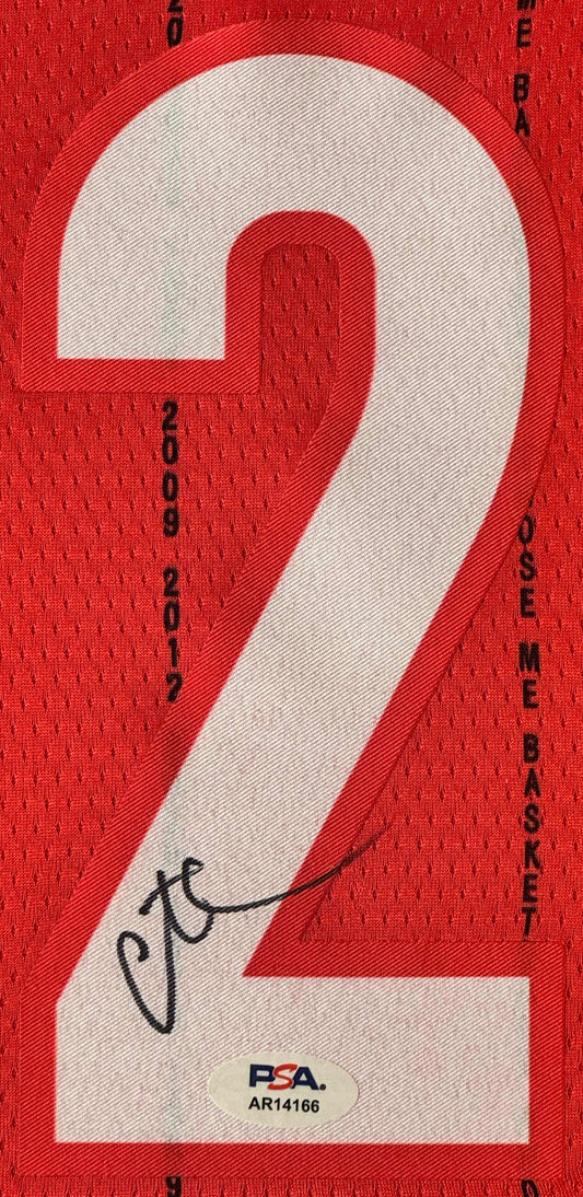 Caitlin Clark Signed Indiana Fever Nike Jersey Framed PSA COA - Close up of Number