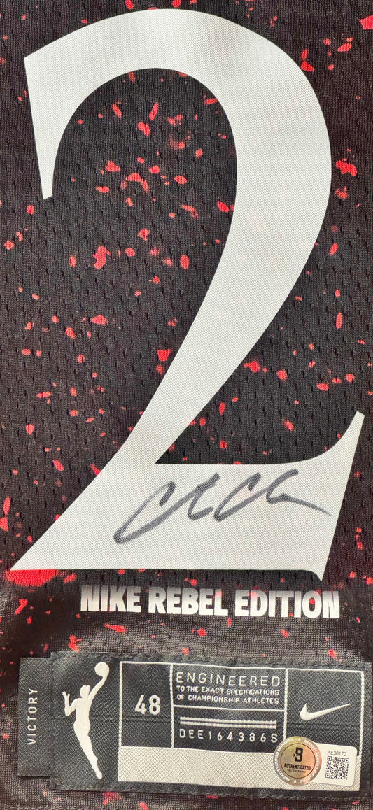 Caitlin Clark Signed Indiana Fever Nike Jersey Framed Beckett COA - Close up of Number