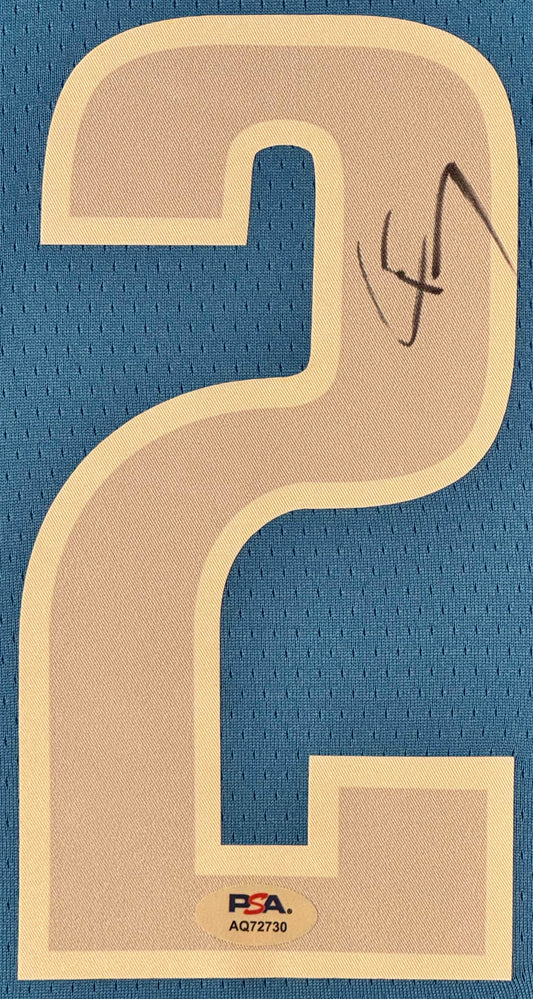 Cooper Flagg Signed Dallas Mavericks Nike Jersey Framed PSA COA - Close up of Number