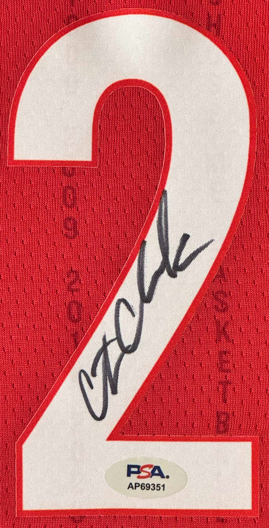 Caitlin Clark Signed Indiana Fever Nike Jersey Framed PSA COA - Close up of Number