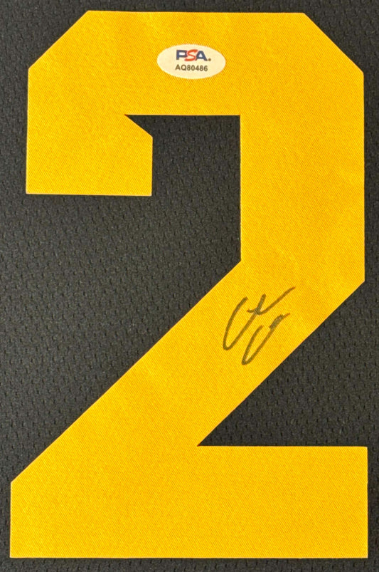 Caitlin Clark Signed Iowa Hawkeyes Nike Jersey Framed PSA COA - Close up of Number