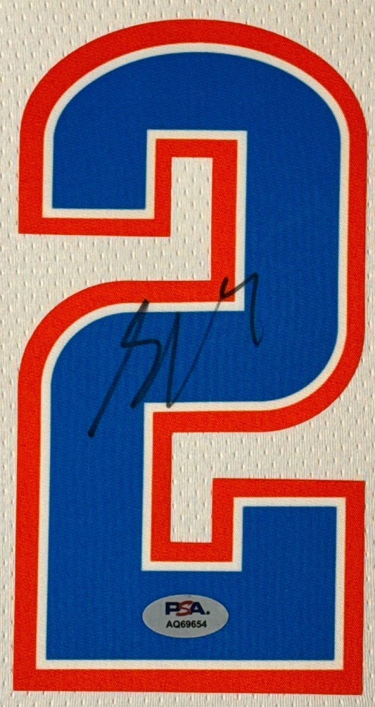 Shai Gilgeous-Alexander Signed Oklahoma City Thunder Nike Jersey Framed PSA COA - Close up of Number